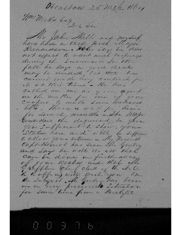 Agent to WF Weeks, March 25, 1864, Weeks Family Papers, Reel 18,
Frames
376-3770000.pdf