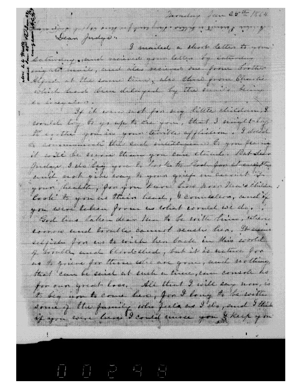 Maggie Weeks to John Moore, January 25, 1864, Weeks Family Papers,
Reel 18, Frames
298-299.pdf