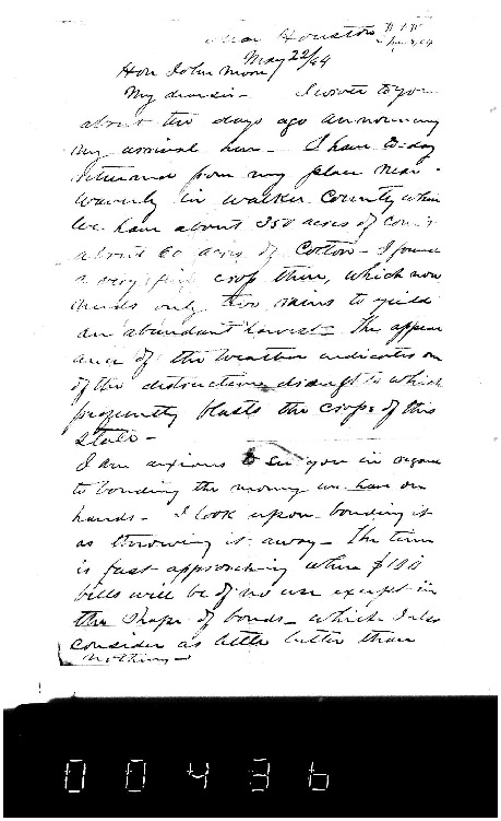 WF Weeks to John Moore, May 22, 1864, Weeks Family Papers, Reel 18,
Frames
436-437.pdf