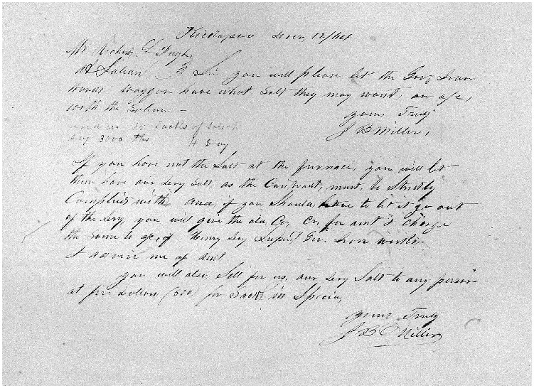 JB Miller to RL Pugh, December 12, 1864, Pugh-Williams-Mayes Papers,
Reel 7, Frame
283.pdf