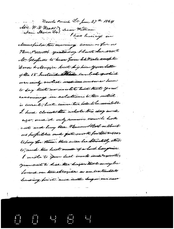 John Moore to WF Weeks, June 27, 1864, Weeks Family Papers, Reel 18,
Frames
484-486.pdf