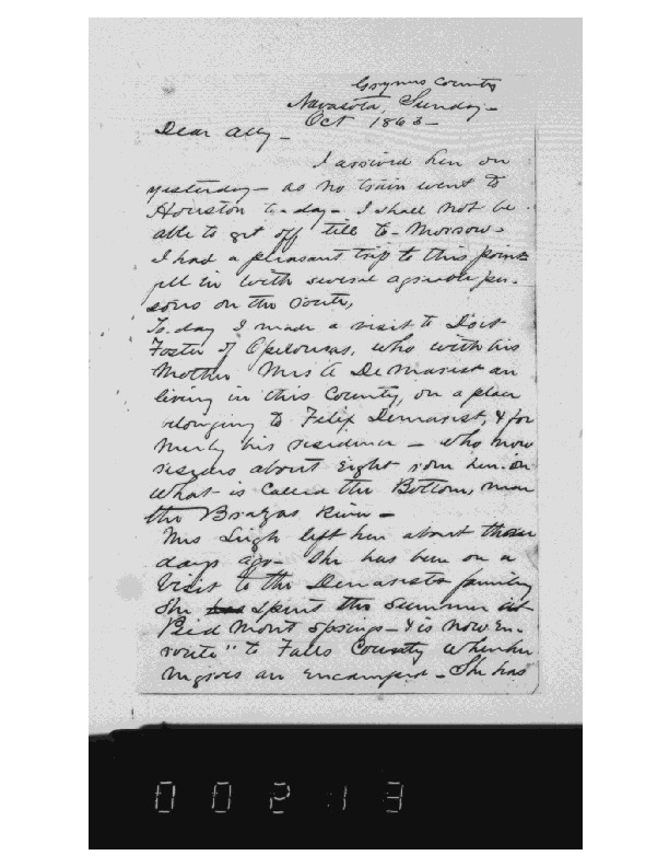 WF Weeks to Allie Weeks, October 1863, Weeks Family Papers, Reel 18,
Frames
213-214.pdf