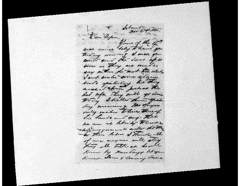 Jack Avery to DD Avery, November 21, 1865, Avery Family Papers,
Records of the Antebellum Southern Plantations, Series J, Part 5, Reel
11, Frames
721-722.pdf