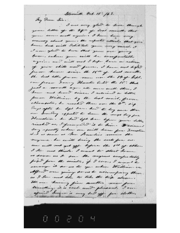 Allie Weeks to John Moore, October 15, 1863, Weeks Family Papers,
Reel 18, Frames
204-205.pdf