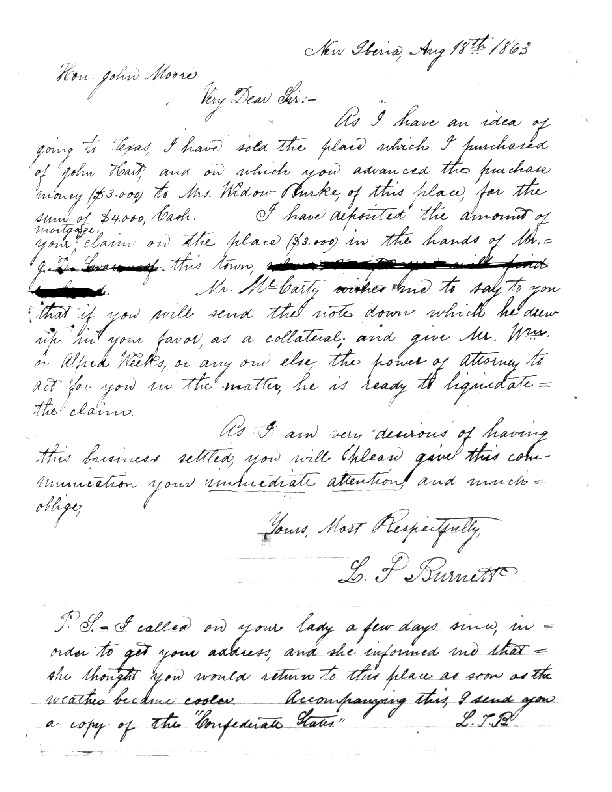 LP Burnett to John Moore, Weeks Family Papers, Reel 18,
0000.pdf